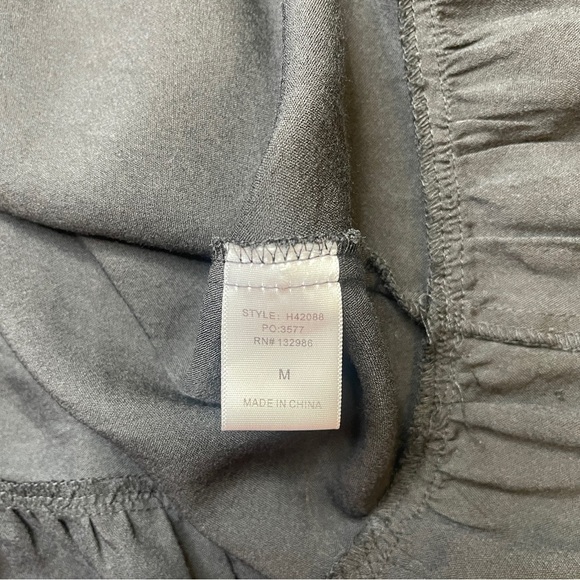 Mittoshop Black Square Neck Ruffled Peasantcore Cottagecore Maxi Dress Size M - Picture 9 of 11